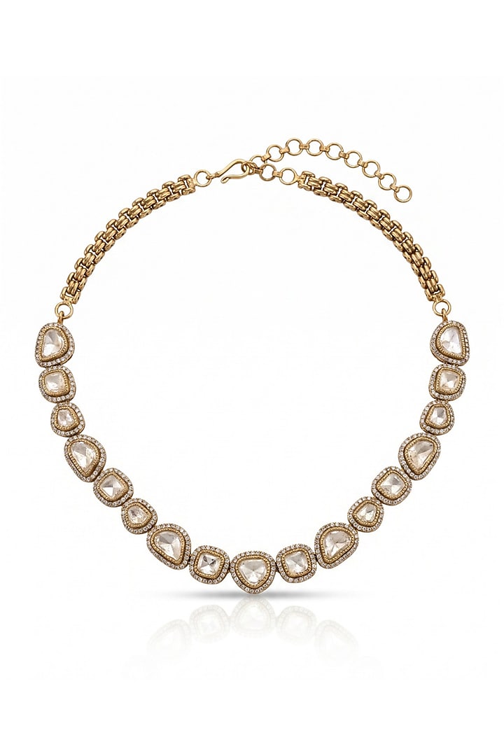 Antique Gold Finish Brass Necklace Set by MNSH at Pernia's Pop Up Shop