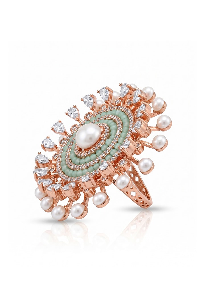 Gold Finish Pearl Ring by MNSH at Pernia's Pop Up Shop