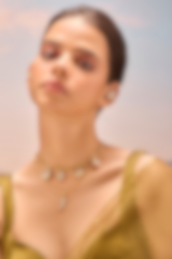 Gold Plated Kundan Polki Charm Necklace by MNSH at Pernia's Pop Up Shop