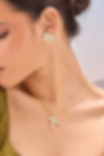 Gold Plated Kundan Polki M Initial Necklace by MNSH at Pernia's Pop Up Shop