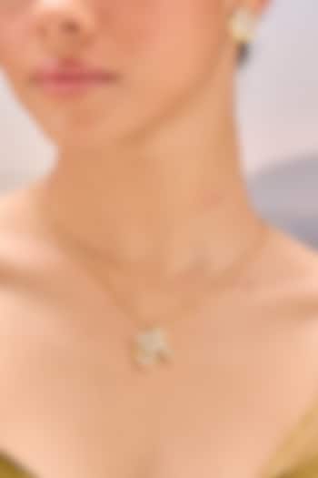 Gold Plated Kundan Polki N Initial Necklace by MNSH at Pernia's Pop Up Shop