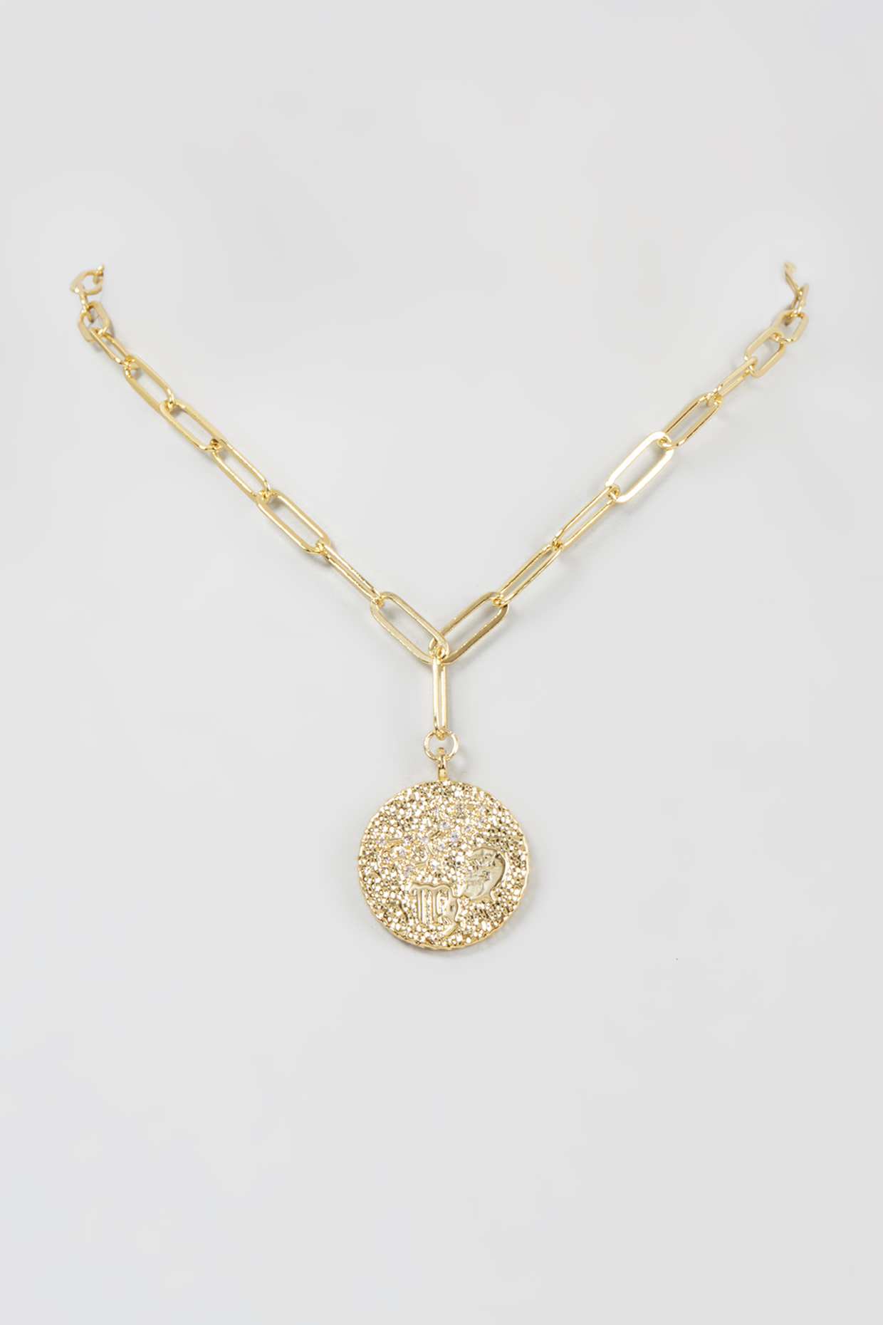 Gold Finish Link Virgo Necklace by MNSH at Pernia's Pop Up Shop