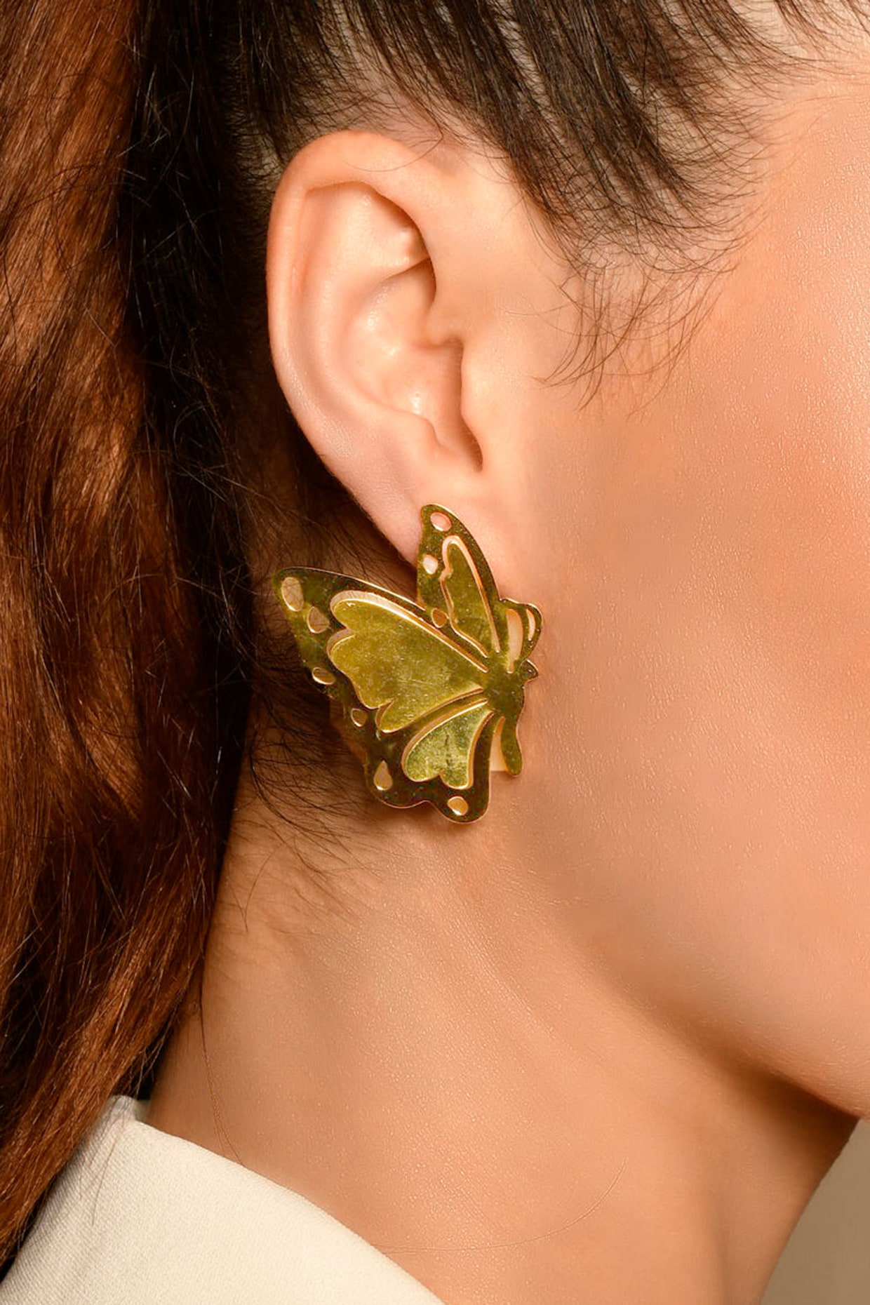 Gold Butterfly Hoop Earrings By Francesca Rossi Designs |  notonthehighstreet.com