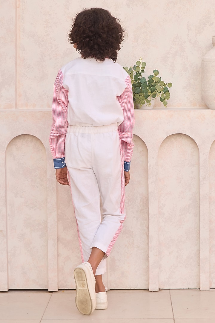Cream Linen Shirt For Boys by MINI TRAILS at Pernia's Pop Up Shop