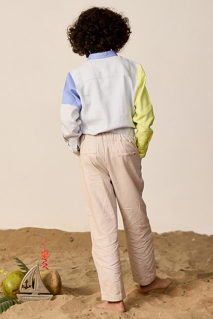 Multi-Colored Linen Shirt For Boys by MINI TRAILS at Pernia's Pop Up Shop