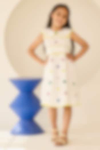 Multi-Colored Cotton Polka Dot Printed Dress For Girls by MINI TRAILS at Pernia's Pop Up Shop