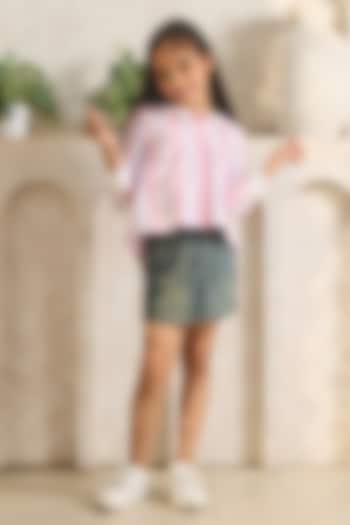 Multi-Colored Cotton Embellishment Top For Girls by MINI TRAILS at Pernia's Pop Up Shop