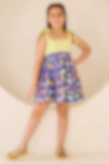 Multi-Colored Cotton Satin Dress For Girls by MINI TRAILS at Pernia's Pop Up Shop