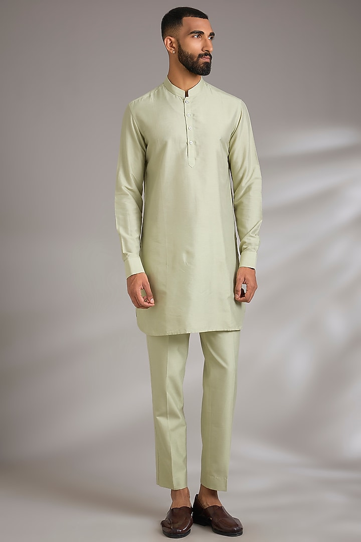 Green Art Silk Resham Embroidered Bundi Jacket Set by Manish Nagdeo Men at Pernia's Pop Up Shop