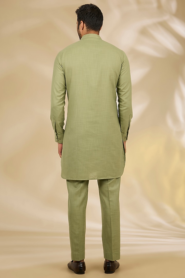Green Ruby Silk Floral Printed Bundi Jacket Set by Manish Nagdeo Men at Pernia's Pop Up Shop