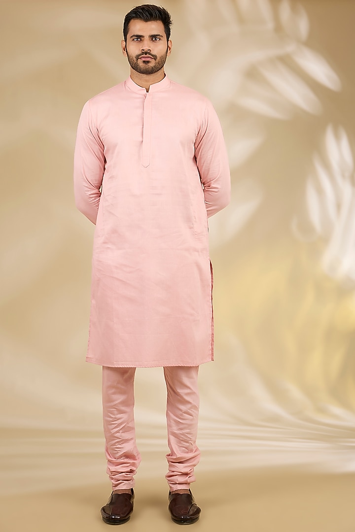 Peach Banarasi Brocade Hand Embroidered Bundi Jacket Set by Manish Nagdeo Men at Pernia's Pop Up Shop