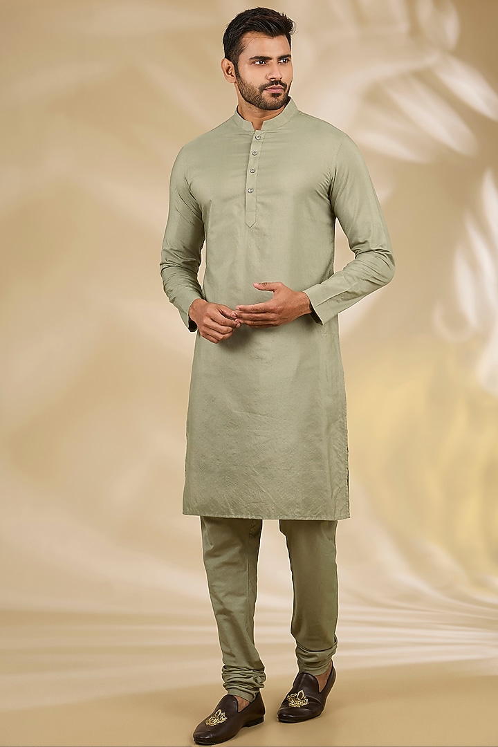Green Cotton Silk Floral Printed Bundi Jacket Set by Manish Nagdeo Men at Pernia's Pop Up Shop