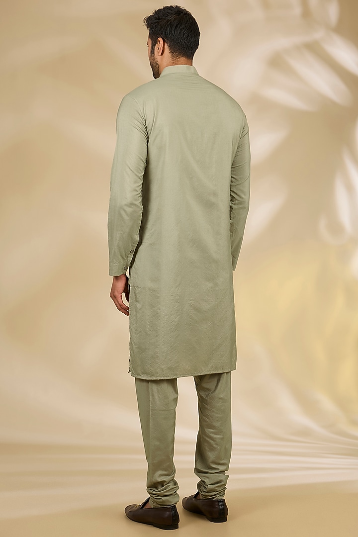 Green Cotton Silk Floral Printed Bundi Jacket Set by Manish Nagdeo Men at Pernia's Pop Up Shop