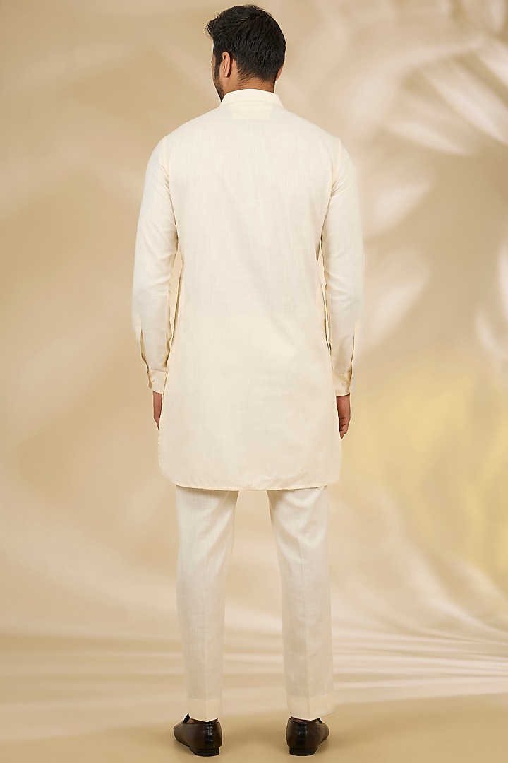 Purple Art Silk Printed Bundi Jacket Set by Manish Nagdeo Men at Pernia's Pop Up Shop