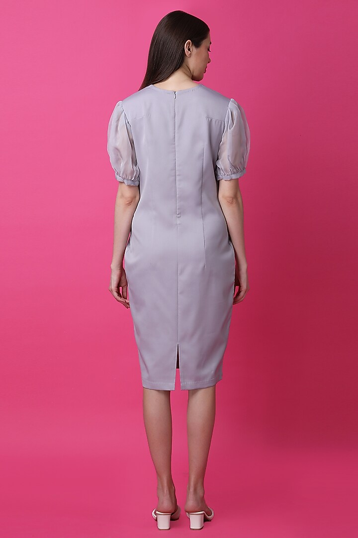 Lilac Luxury Crepe Floral Printed Midi Summer Dress by Manish Nagdeo at Pernia's Pop Up Shop