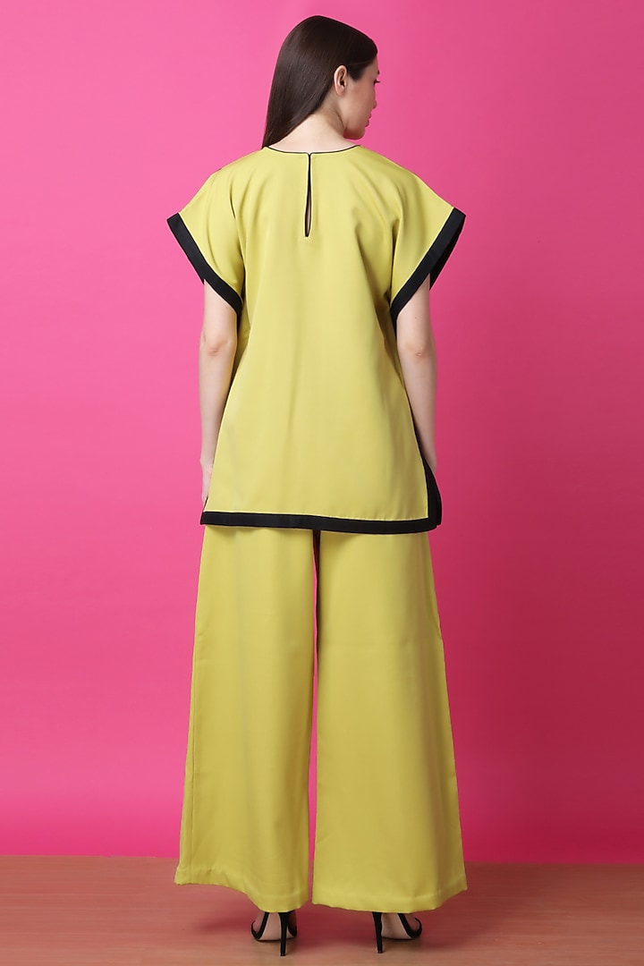 Lime Green Luxury Crepe Floral Printed Co-Ord Set by Manish Nagdeo at Pernia's Pop Up Shop