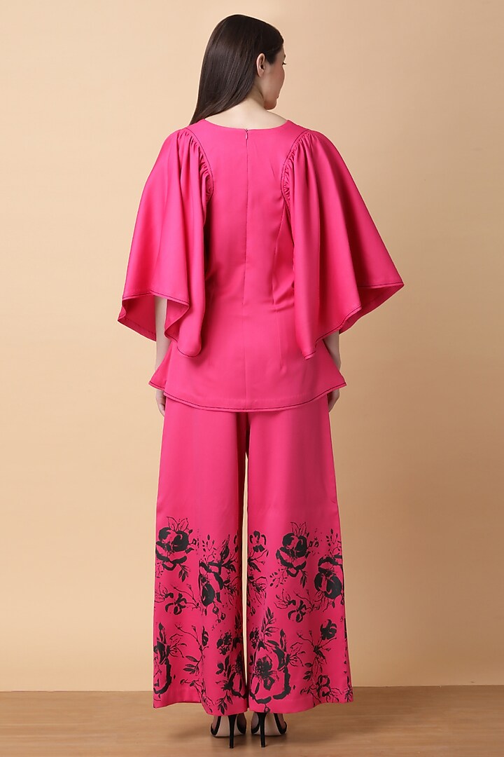 Hot Pink Luxury Crepe Co-Ord Set by Manish Nagdeo at Pernia's Pop Up Shop