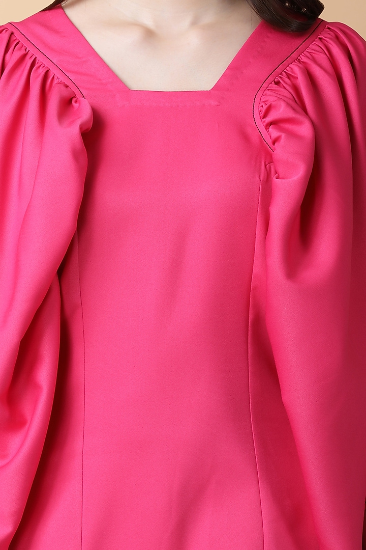 Hot Pink Luxury Crepe Co-Ord Set by Manish Nagdeo at Pernia's Pop Up Shop