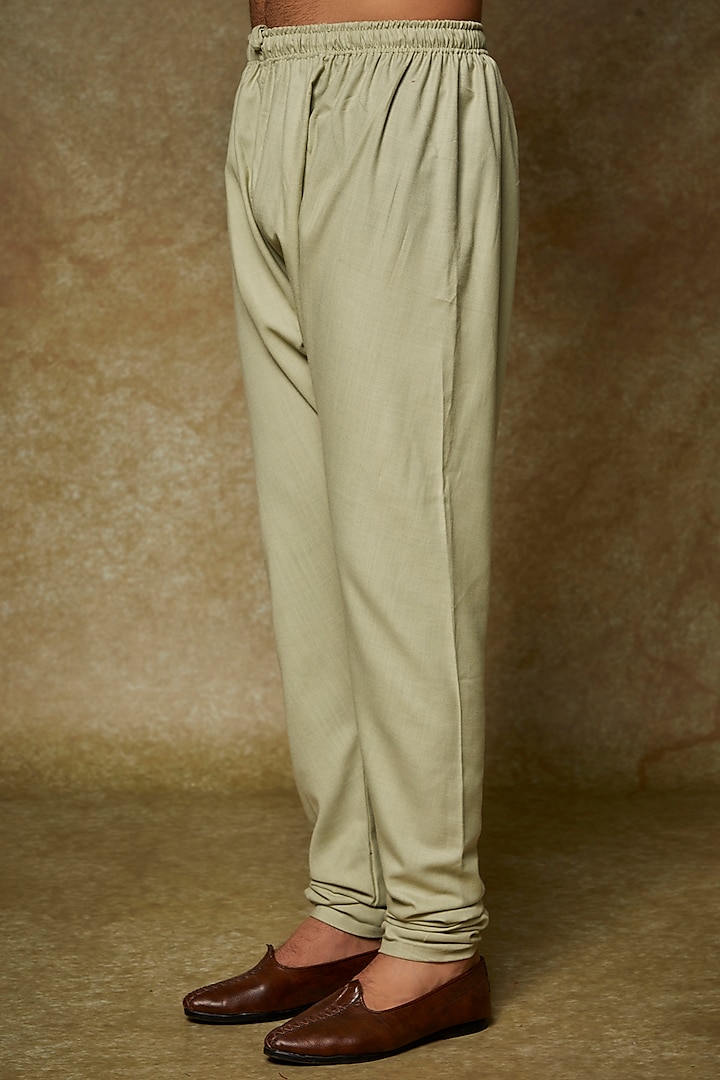 Mint Green Silk Kurta Set With Bundi Jacket by Manish Nagdeo Men at Pernia's Pop Up Shop