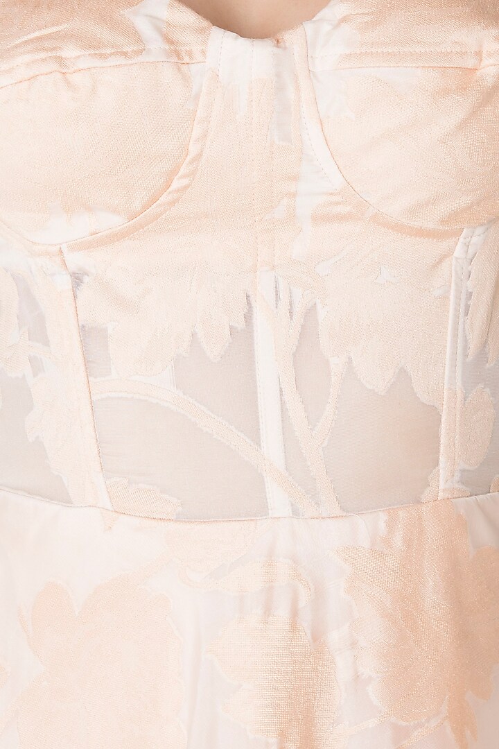 Salmon pink embossed gown available only at Pernia's Pop Up Shop.
