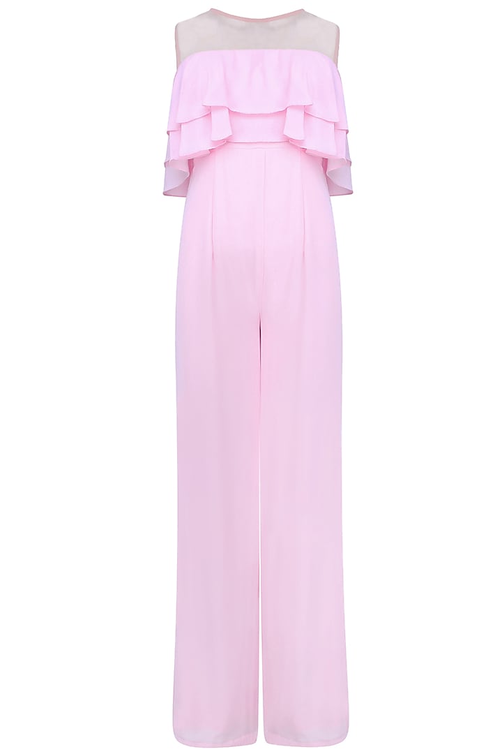 Powder Pink Double Tiered Jumpsuit by Manika Nanda