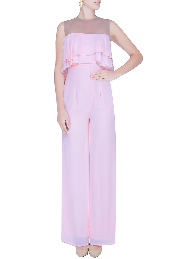 Powder pink double tiered jumpsuit available only at Pernia's Pop Up Shop.