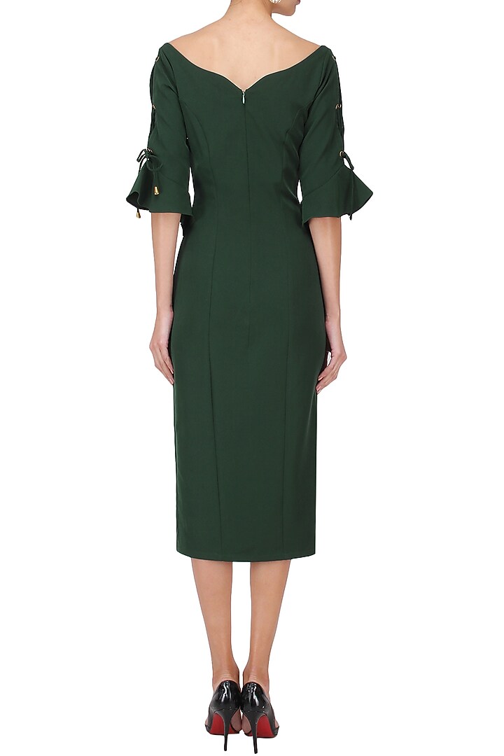 Pine green fitted dress available only at Pernia's Pop Up Shop.