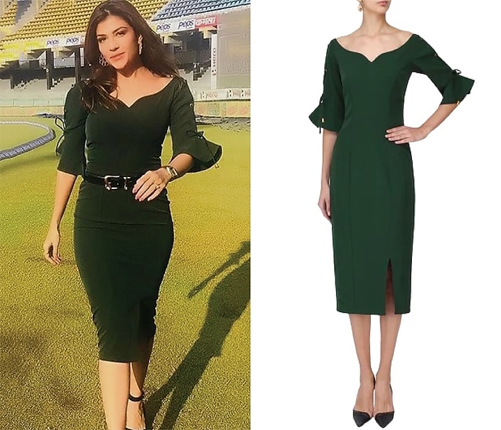 Pine green fitted dress available only at Pernia's Pop Up Shop.