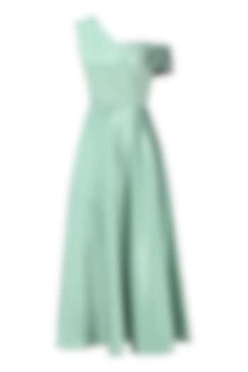 Tiffany Green One Shoulder Midi Dress by Manika Nanda