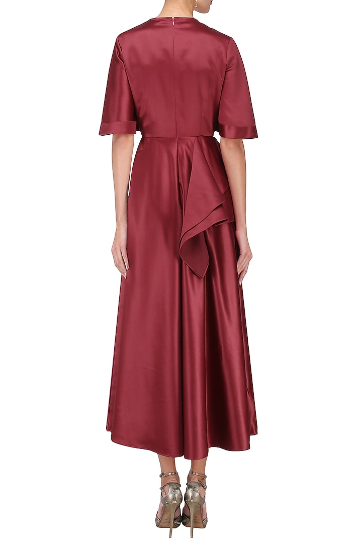 Barn red retro midi dress available only at Pernia's Pop Up Shop.