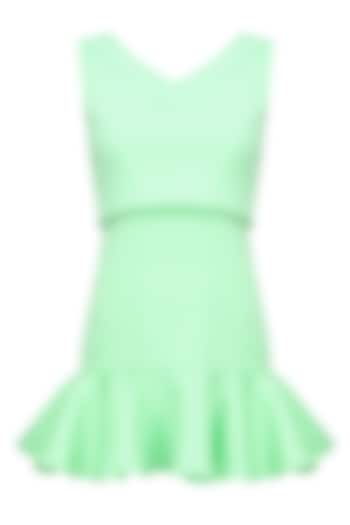 Mint green flared hem overlay babydoll dress available only at Pernia's Pop Up Shop.