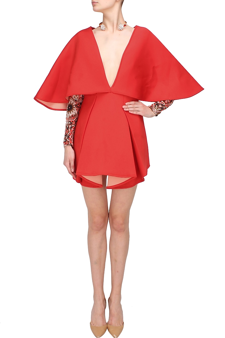 Fiesta red low neck batwing dress available only at Pernia's Pop Up Shop.
