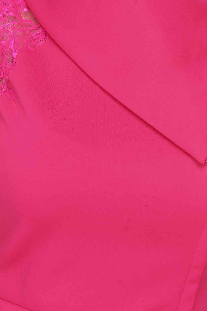 Magenta roll over collared high slit dress available only at Pernia's Pop Up Shop.
