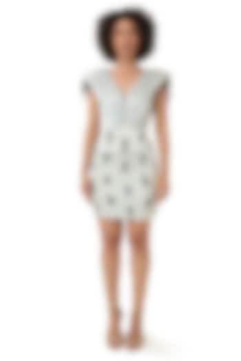 Powder Blue Satin & Tulle Stone Embellished Mini Vacation Dress by Modo Caldo at Pernia's Pop Up Shop