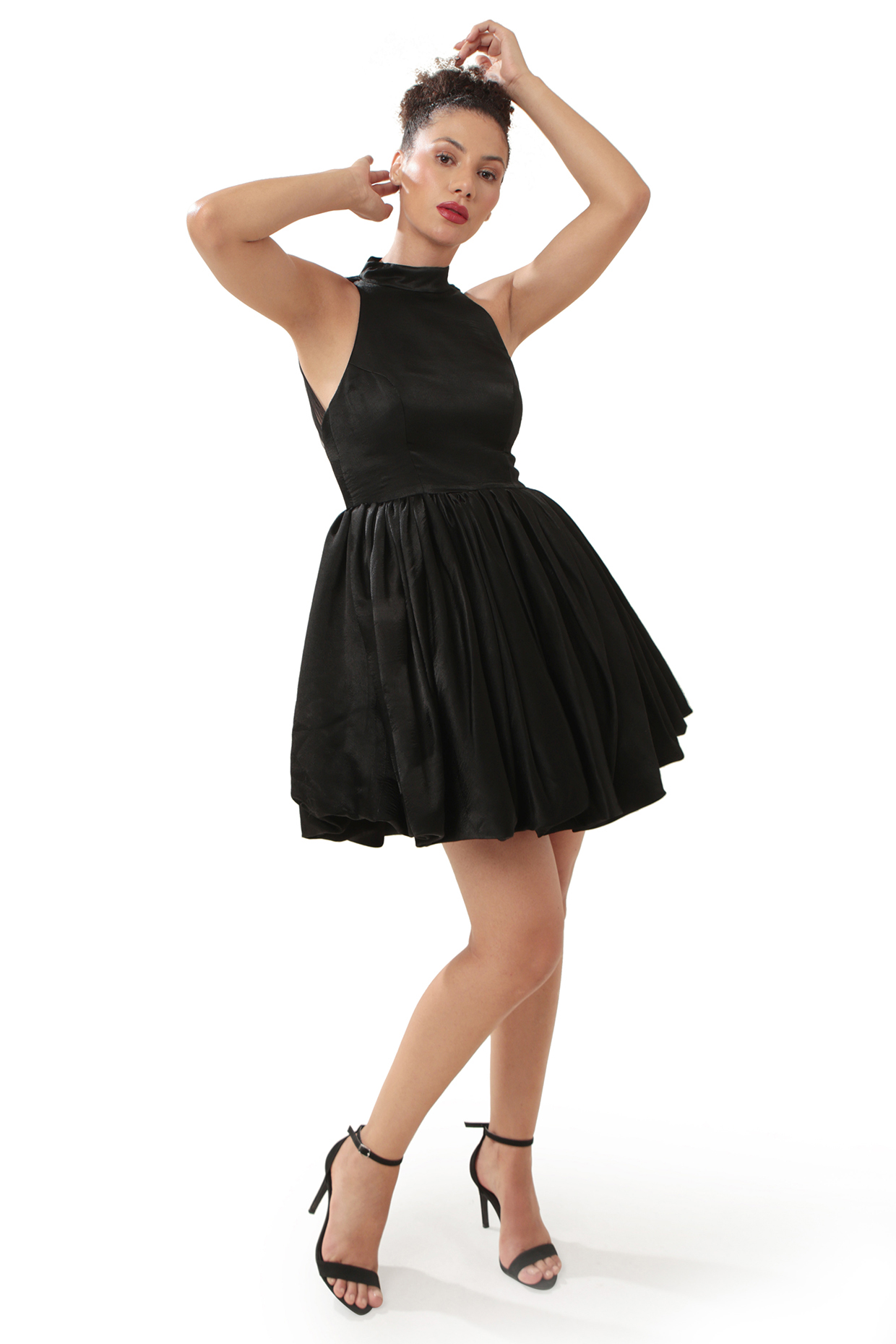 Black Tulle Mesh Mini Bubble Vacation Dress by Modo Caldo at Pernia's Pop Up Shop