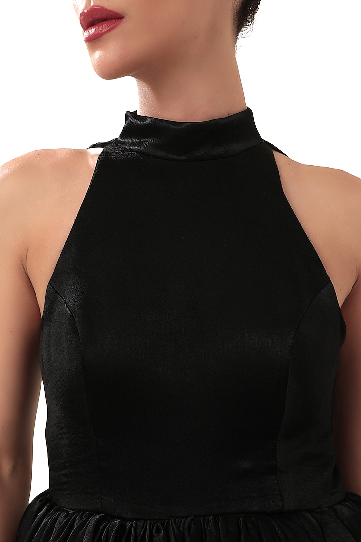 Black Tulle Mesh Mini Bubble Vacation Dress by Modo Caldo at Pernia's Pop Up Shop