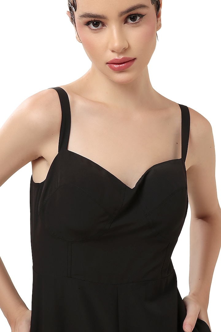 Black Double Georgette Jumpsuit by Modo Caldo at Pernia's Pop Up Shop