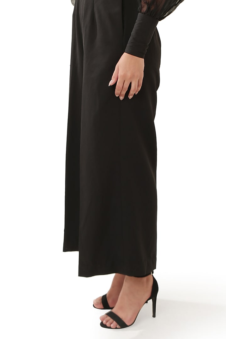 Black Double Georgette Jumpsuit by Modo Caldo at Pernia's Pop Up Shop