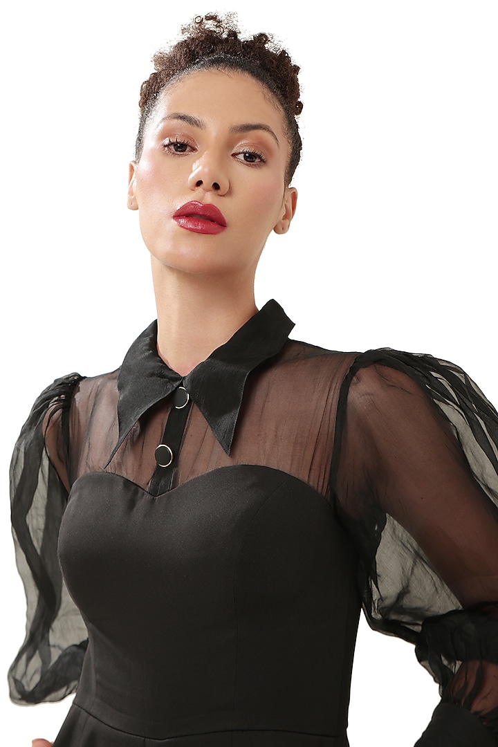 Black Double Georgette Jumpsuit by Modo Caldo at Pernia's Pop Up Shop