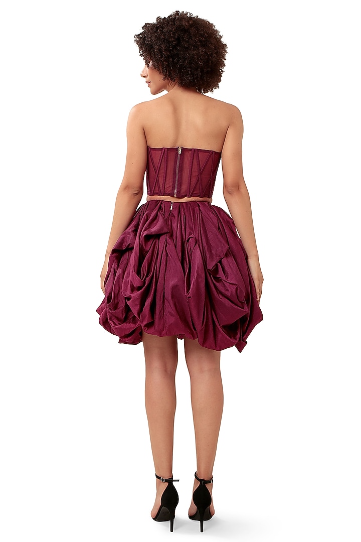 Purple Corel Silk & Tulle Corset by Modo Caldo at Pernia's Pop Up Shop