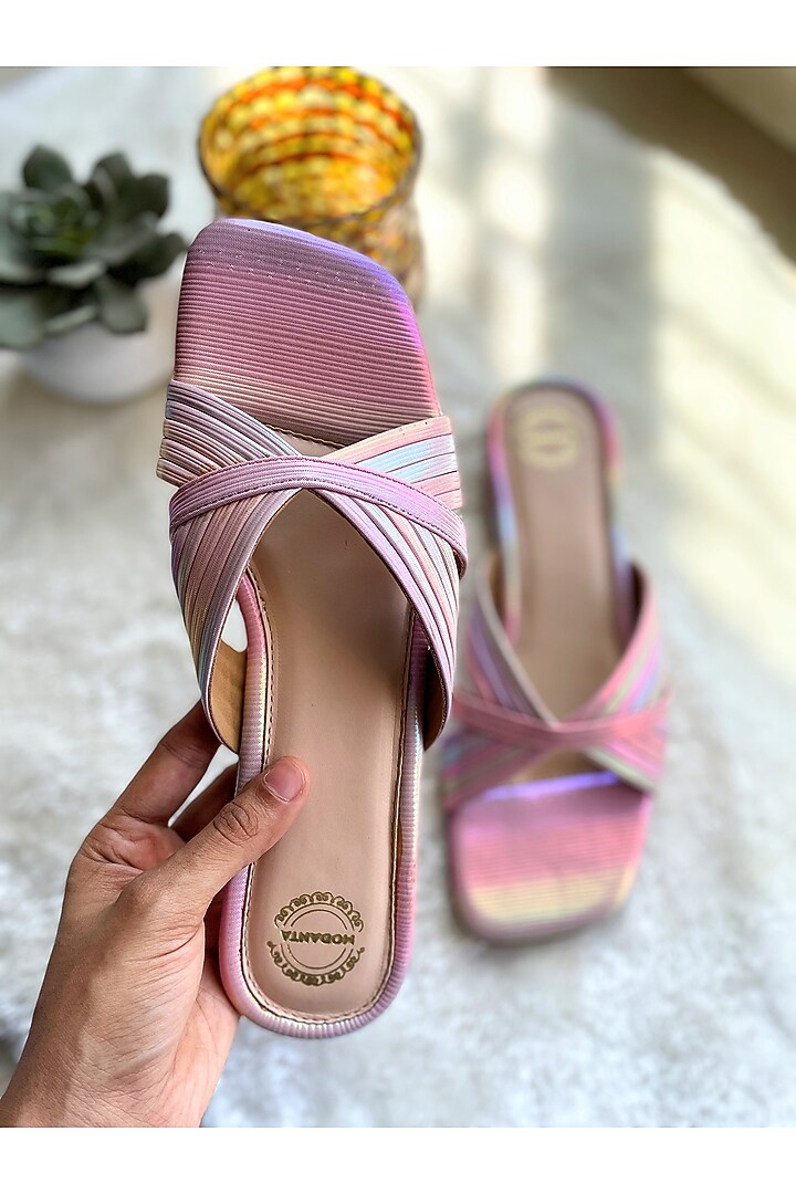 Multi-Colored Artificial Leather Handmade Flats by Modanta at Pernia's Pop Up Shop