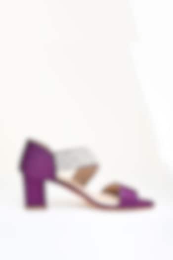Purple Embroidered Heels by Modanta