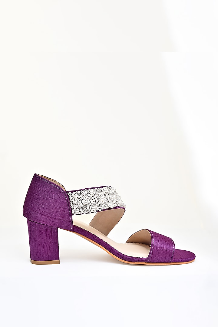 Purple Embroidered Heels by Modanta