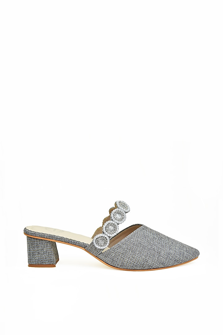Grey Embroidered Heels by Modanta