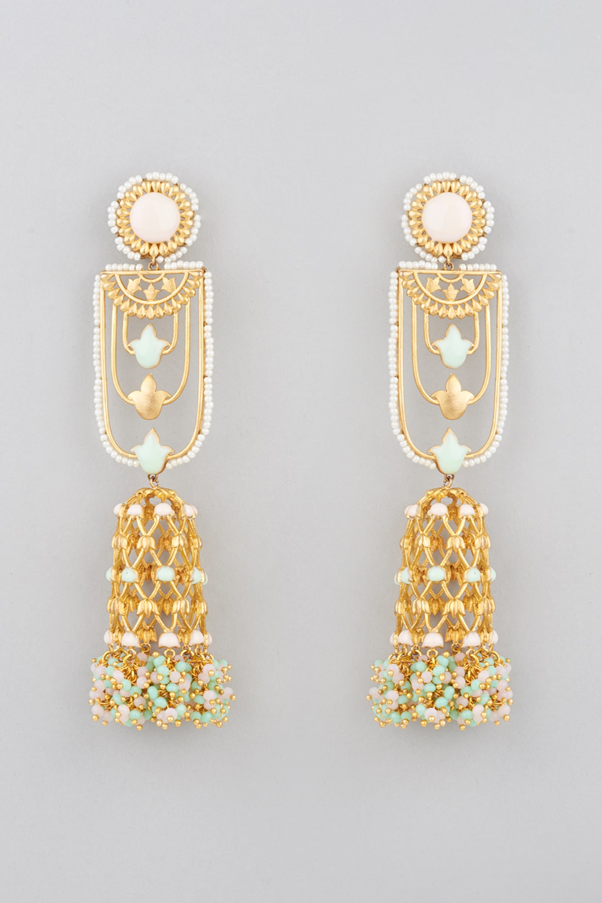Stone Rose Gold Plated Multi Color Jhumka Earrings in Dandeli at best price  by Ravi Enterprise - Justdial