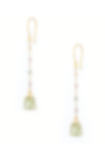 Gold Plated Multi-Colored Tourmaline Stone Dangler Earrings by Mine Of Design at Pernia's Pop Up Shop
