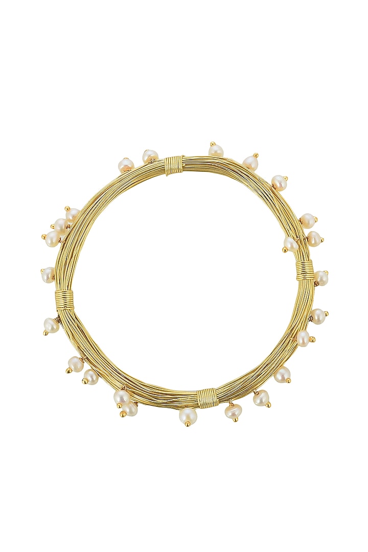 Gold Plated Freshwater Pearl Bracelet by Mine Of Design at Pernia's Pop Up Shop
