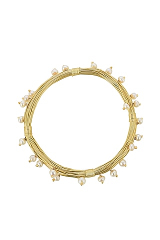 Gold Plated Freshwater Pearl Bracelet by Mine Of Design