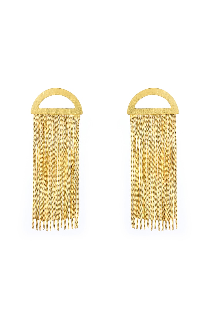 Gold Plated Curtain Dangler Earrings by Mine Of Design at Pernia's Pop Up Shop