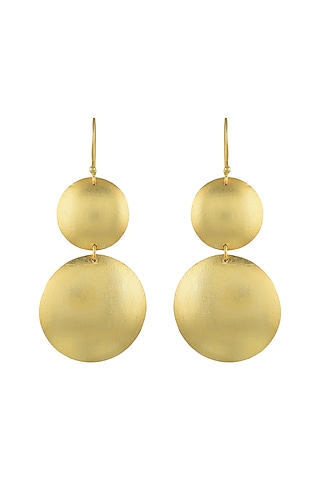 Gold Plated Doublet Dangler Earrings by Mine Of Design